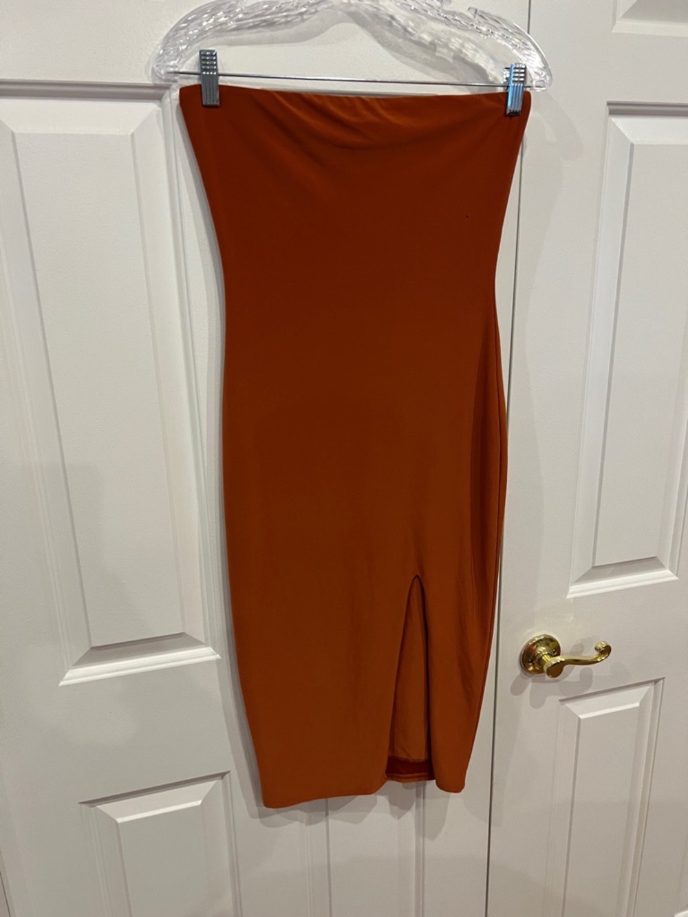 Strapless Rust Midi Dress - Picture 4 of 6